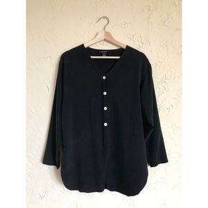 S black 100% silk top — vintage luxury soft